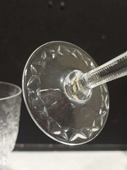 SET OF 2- Rogaska Gallia Crystal Etched Cut Stemmed Water Goblet 9-1/4”