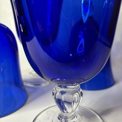 4 Casual Setting Sapphire 9 oz Water Goblets by Cristal D’Arques-Durand France