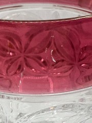 5 Nachtmann Amaris Crystal Hock Wine Glasses Ruby Red Flashed Pressed 7 5/8″