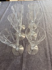 MCM 6 Libbey Malmaison Skyscraper Signed 7.5″ Water Goblet Architectural