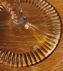 1960’s Meissen Bleikristall Cut to Clean Crystal Wine Goblet’s 2 Amber Signed
