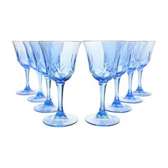 Avon “American Blue” Set of 8 Wine, Water or All Purpose Glasses 7 3/8” 9oz