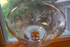 Rare Libbey Glass Clear Polished Cut LOTUS Liquor Cocktail 9000 Stem Excel Cond