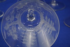 Hunt Safari Animal Scenes-(6) Tall Sherbet Champagne Glasses, 4½» -LOT D (B61)