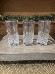 Set of 3 Overture 12 oz Royal Crystal Rock Executive Highball Glasses ~NICE~