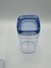 (4) Libbey Carrington Rare Light Blue Translucent Glass Tumblers Square Bottom