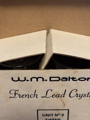 Vintage Set Of 4 W.M. Dalton French Lead Crystal Wine Glasses In Boxes