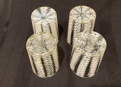 Consolidated Glass Criss Cross Tumblers 4 Opalescent White 3 /4″