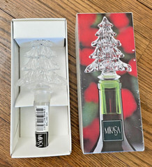 NEW! Vintage Wine Bottle Stopper Mikasa Crystal Christmas Tree 6″, Austria