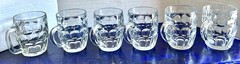 Set of 6 Arcoroc 20 oz Beer (or other) Mugs Clear Glass France Fast Shipping!