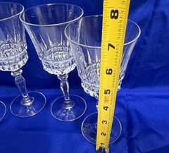 Set of 2 Vintage Crystal Villeneuve Wine Goblets Cristal D’Arques-Durand
