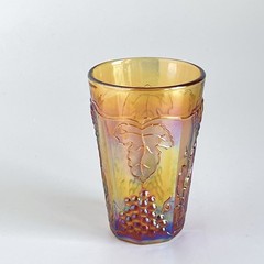 Vintage Indiana Glass Harvest Grape Marigold Carnival Tumbler Juice MCM 4”