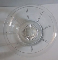 Vintage 8″ Heisey Tudor Clear Glass Bowl Starburst Bottom Rolled Rim