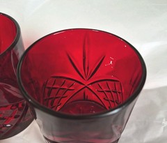 Godinger Old Fashioned Glasses Set of 3 Dublin Collection Ruby Red Crystal