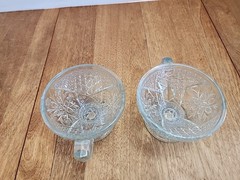 Indiana Glass Rosette with Pinwheels Footed Punch Cups Set of 2