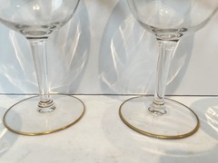 Tiffin Franciscan Minton Optic (?) Gold Rimmed Sherbet Glasses, Mixed Lot 4