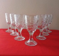Vtg Princess House Fantasia Footed Water Wine Goblets Set of 7