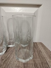 Crisa Set of 4 Panel Glass Flat Bottom Tumblers 6 1/8″