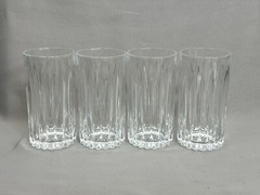 Set of 4 Mikasa Marquis Crystal Highball Tumbler Glasses Full Vertical Cut