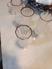 Cristal D’Arques Longchamp Gold Rimmed Champagne flutes Set Of 4