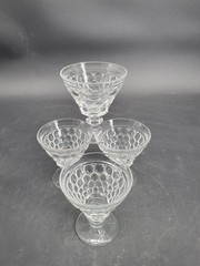 Set of 4 Westmoreland «Thousand Eye» Clear Bubble Sherbert Cups – 4 3/8″ X 4″