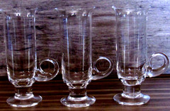 3 DARTINGTON Irish Coffee Glasses 24% Lead Crystal FT83 Vtg 60s MCM Barware NEW