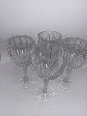 Lot Of 4 Marquis Waterford Wine Glasses Goblets Crystal Brookside? Clear Tall 8