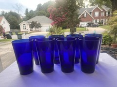 8-Libbey Flare Cobalt Blue Cooler Glasses. H: 5 7/8” W: 3 3/8”. CDC-8