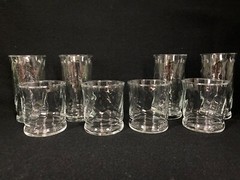 Libbey Clear Swirl Pattern Lot of 8 Tumbler & Low Ball Drinking Glasses