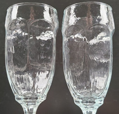 (2) Libbey Chivalry Clear Whiskey Sour Glasses Set Textured Rock Sharpe Stemware