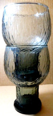 Indiana Glass~Grey Glacier Clear Entertainment 2 Vtg. Clear Black Water Goblets