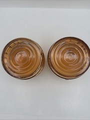 Vintage Culver Glass Whiskey Rocks Glasses 22K Gold Barrel Whiskey Lowball Set 2