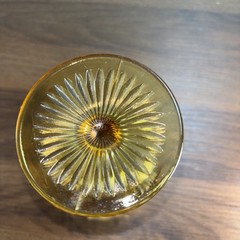 Bartlett Collins Bullseye Stemmed Water Goblet Amber Vintage 1960s Replacement