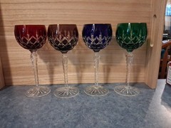 4-Vntg 1970s Ajka Cut Crystal Arebella Hock Wine Glasses-All In Mint Condition!!