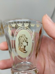 Gold Queen Women Portrait Highball Mid Century MCM Cosmopolitan Bar Glasses VTG