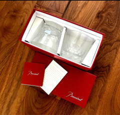 Baccarat 2013 Year Tumbler BIBA Crystal Rock Glass With Box pair NEW