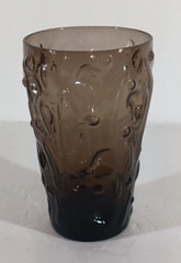BRYCE GLASS EL RANCHO Brown Dimple Textured 12oz Glass TUMBLER