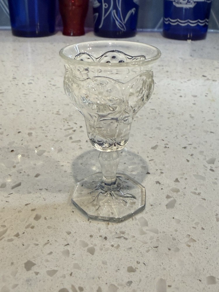 McKee Rock Crystal Clear Tiny 2 7/8″ Wine Cordial Stem EAPG Depression Glass