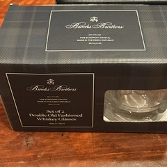 Brooks Brothers double old-fashioned whiskey glasses Set Of 4 Rare Skull