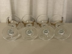 Vintage MCM Crystal Wine Glasses 24k Gold Filigree 6.5” Set of 4 – Hand Blown