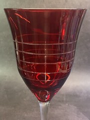 (2) Assorted Deep Ruby Red Wine Glasses. See Description.