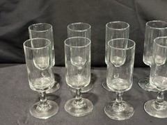 Ten (10) Vintage 6 1/4” Stemmed Cordial Sherry Liquor Glasses