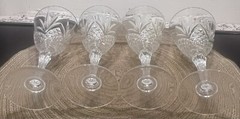 Lot 4 Cristal De Flandre Salzburg Wine Glasses Set Crystal Clear Stemware France