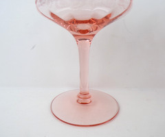 4 Rare Morgantown CHAMPAGNE 329 PINK, Tall Sherbet 5 1/4″ Needle Etched Gold Dec