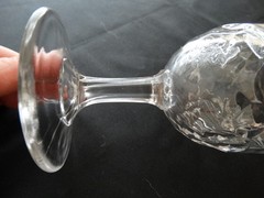 EAPG US Glass Co. Honeycomb Fern Etched Water Goblet Very Good Used Condition