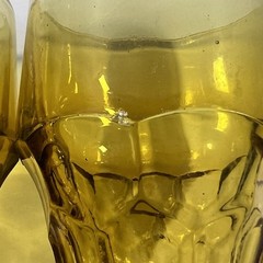 Georgian Honeycomb Tumbler Goblet Footed Pressed Glass Anchor Hocking Vntage MCM