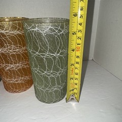 MCM Spaghetti String Multicolor Set of 5 Tumblers glasses 5 1/2” 1950s Vintage