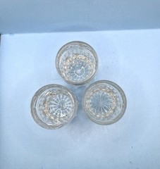 Set 3 Vintage Whiskey Glasses 8oz New No Box Yugoslavia 24% Lead Crystal