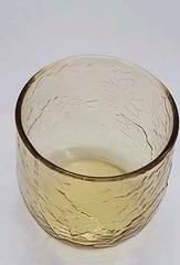SET OF 8 MCM ANCHOR HOCKING SHERWOOD HONEY EMBOSSED LEAF DESIGN TUMBLER GLASSES