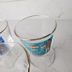 1959 Libbey Int’l World Cities of the World MCM Pedestal Cocktail Glasses Set 5